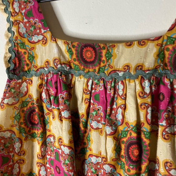 Anthropologie Let Me Be Abstract Ruffled Tank Size 8 - Picture 4 of 8